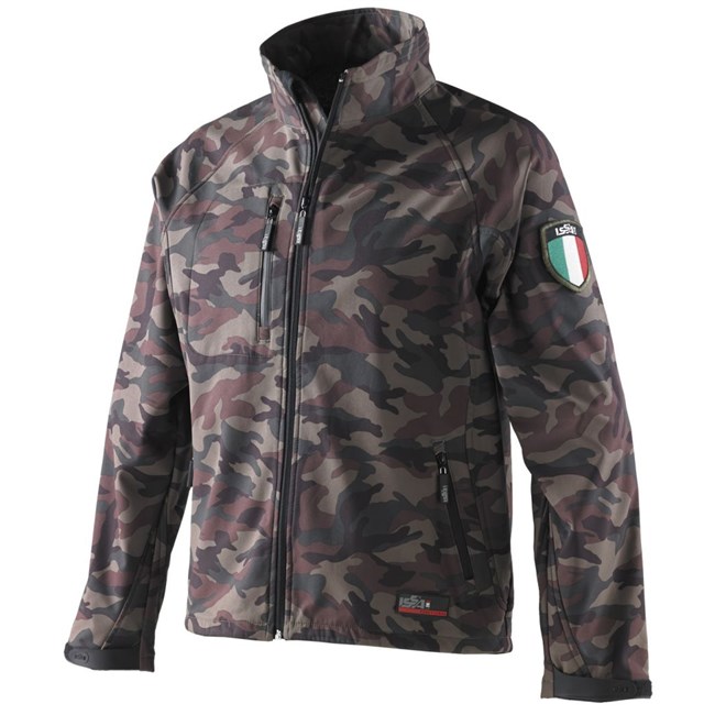 Giacca da caccia pesca in soft shell mimetica impermeabile Issa